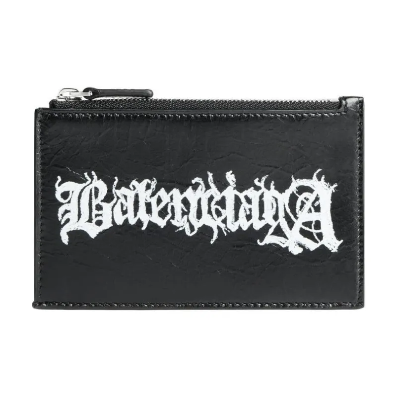Balenciaga Lambskin Wallet Large Size Men's Black & White-0