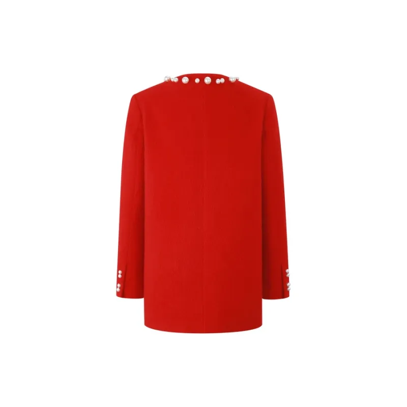 Three Quarters Coat Women's Red-1