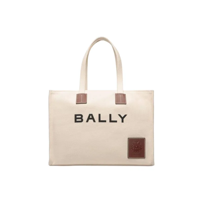 BALLY Canvas Canvas Bag Tote Bag Shopping Bag Shoulder Bag Handbag Women's White-1