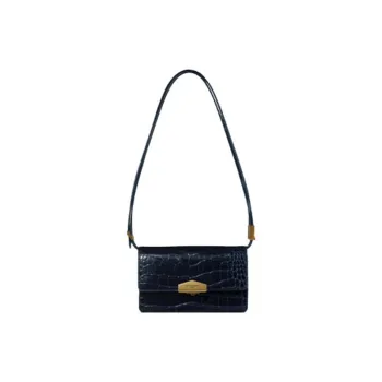 POURCHET Crocodile Pattern Cow Leather Shoulder Bag Regular Women's Multicolor