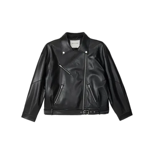 MSLAN Leather Jackets Women's Raven Black