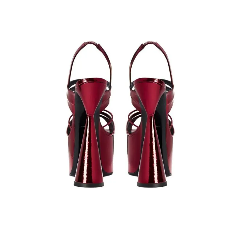 D'ACCORI Belle Strap Sandals 15cm Women's Red-3