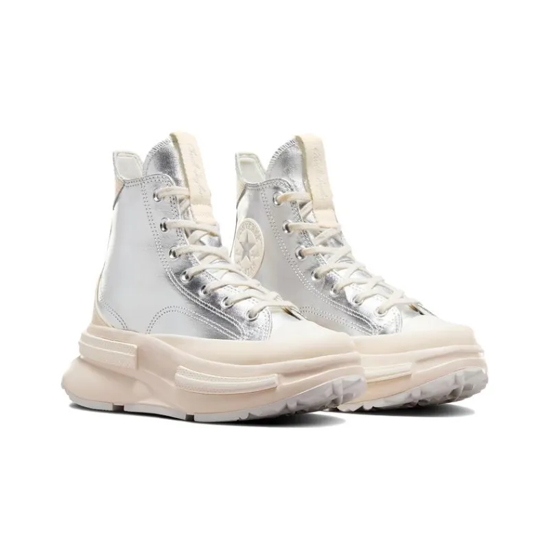 Converse Run Star Legacy CX Abrasion Resistant Height Increasing High Top Canvas Shoes Women's Silver White-2