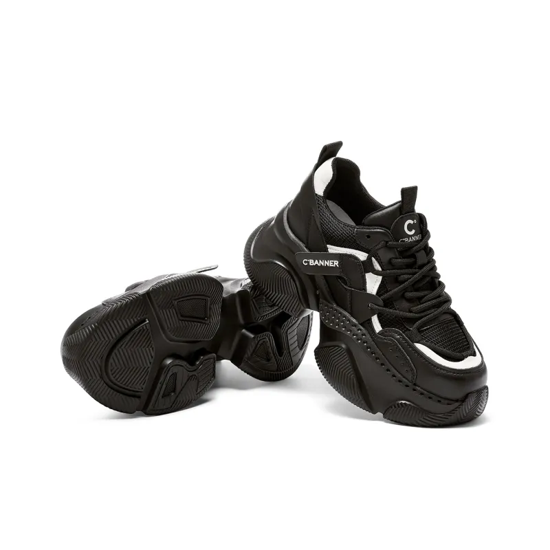 C°BANNER Chunky Sneakers Women's Low Top Black-4