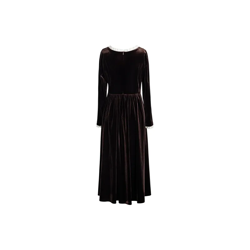 ROEYSHOUSE Long Sleeved Dresses Women's Dark Coffee-1