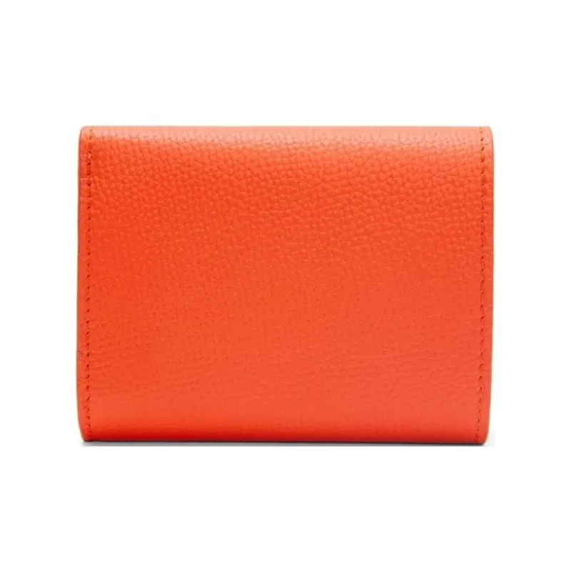 LOEWE Anagram Pebbled Calfskin Wallet Women's Vibrant Orange-1