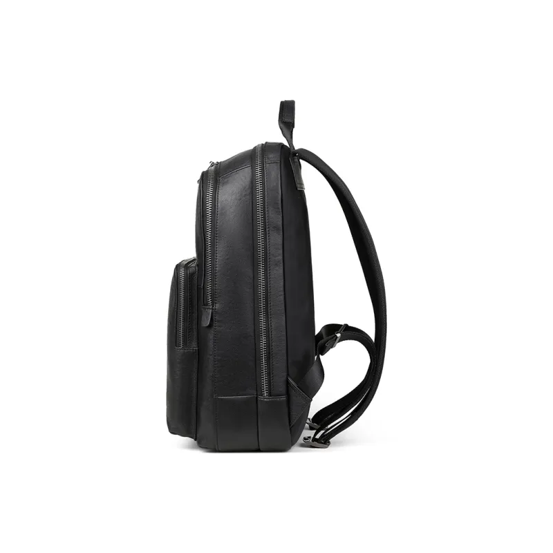 L'ALPINA Top Grain Cow Leather Laptop Bag Portable Backpack Tubas Men's Black-1