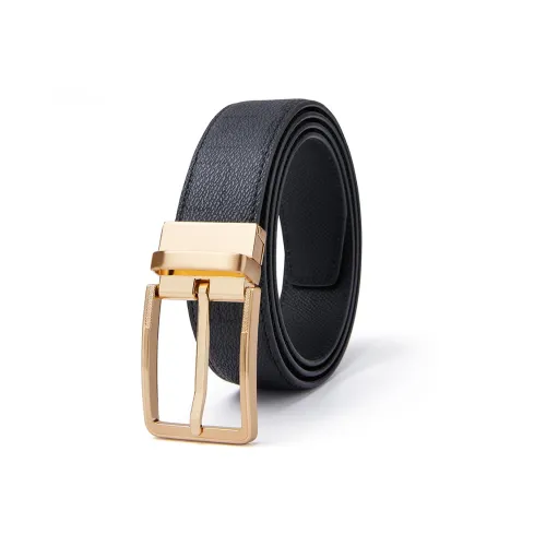 BISON DENIM Top Grain Cow Leather Leather Belts Men's Width 3.4cm