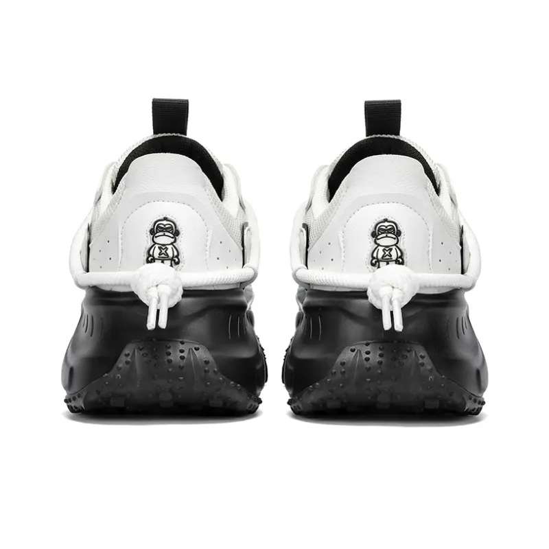 BOIGEMES Low Top Chunky Sneakers Men's White Black-4