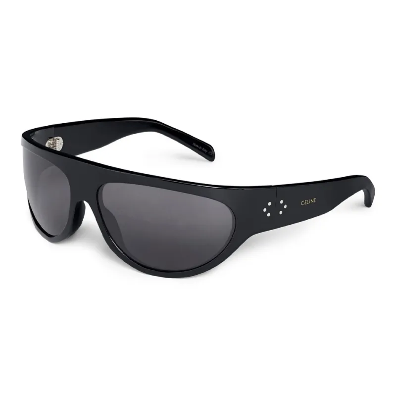 CELINE Acetate Irregular Shape Sunglasses Men's Black-0