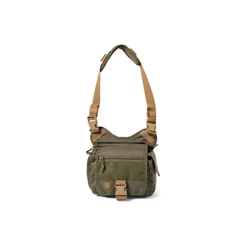 5.11 5L One Shoulder Crossbody Outdoor Bag Nylon Black/Outlaw Green Men's-5