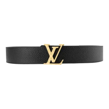LOUIS VUITTON Cow Leather Leather Belts Men's 4cm
