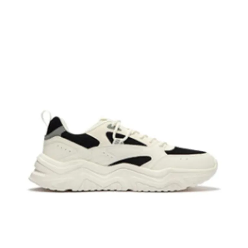 361° Anti Slip Wear Resistant Low Top Casual Shoes Men's White Black-1