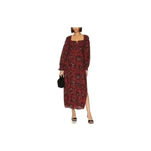 FREE PEOPLE Long-Sleeved Dresses Women's Red