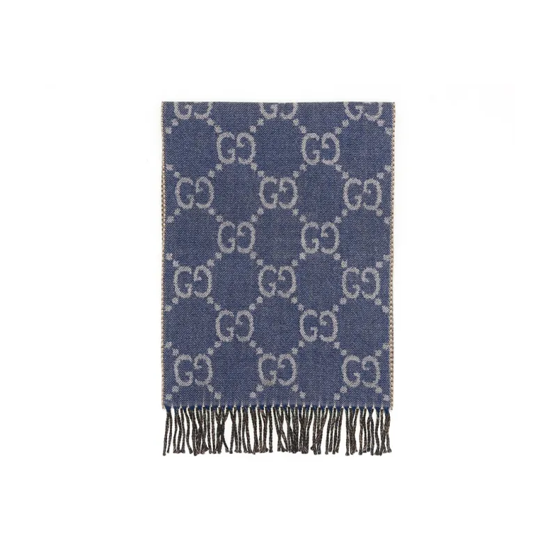 GUCCI Knit Scarves Women's Blue-1