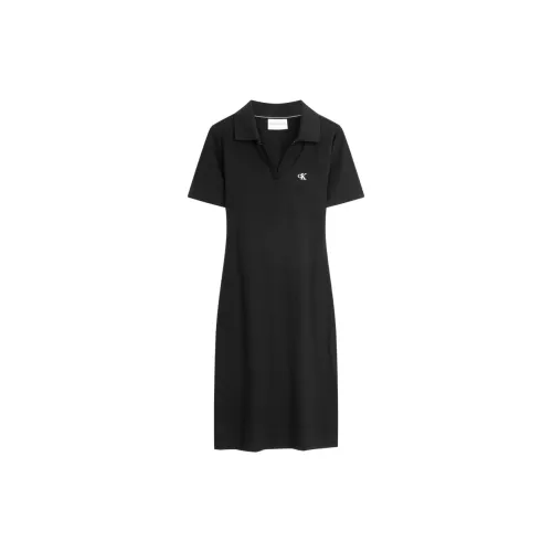 Calvin Klein SS24 Series Short-Sleeved Dresses Women's Space Black