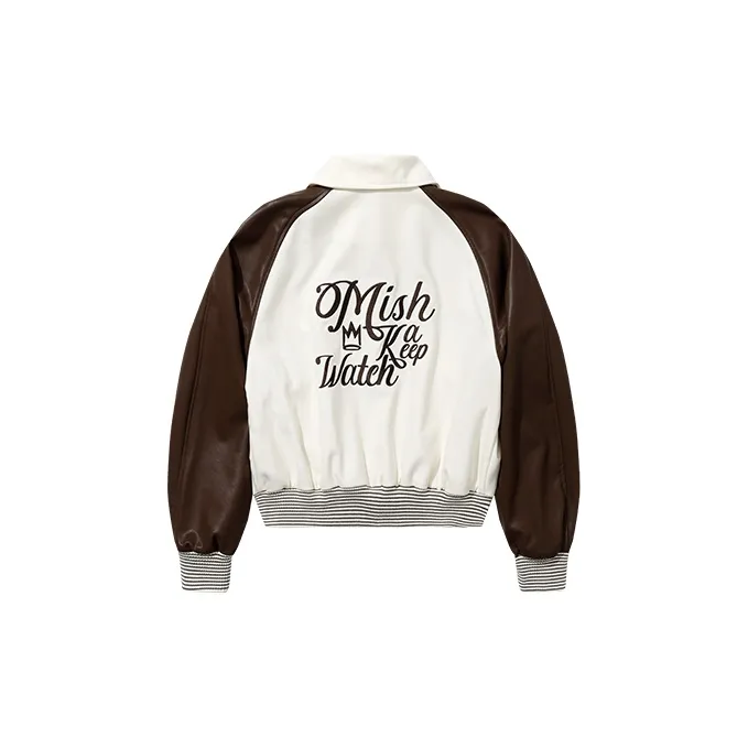 Mishkanyc Baseball Jacket Unisex Khaki-1