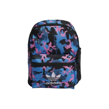 Adidas Originals Recycled Polyester Plain Weave Fabric Backpack Unisex Pulse Blue & Carbon & Black