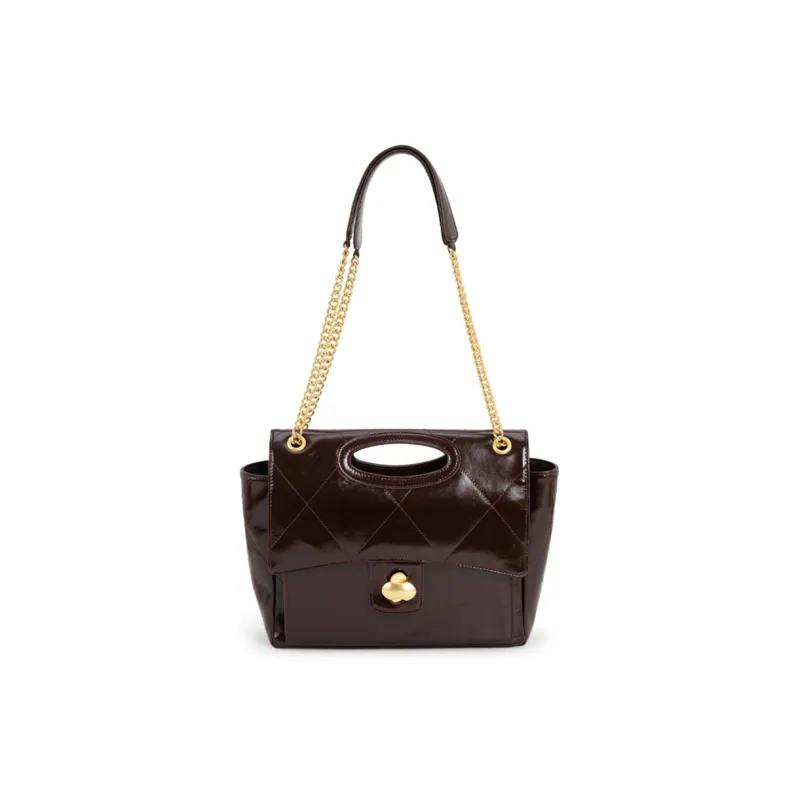 VENOF Cow Leather Niche Elegance One Shoulder Handbag Women's Menor Red/Tafish Black-1
