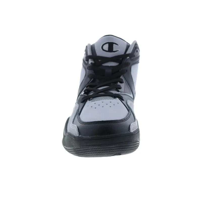 Champion Cushioned Slip-Resistant High-Top Casual Shoes Men's Black Gray-2