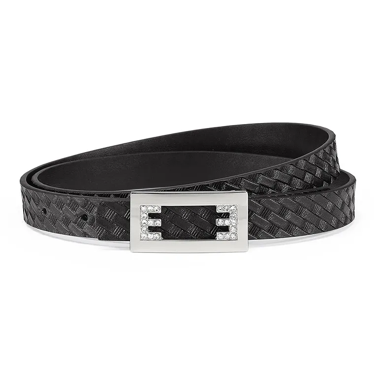FAIRWHALE Elegant Fashion Slim Waist Plate Buckle Belt Women's Width 1.9cm-0