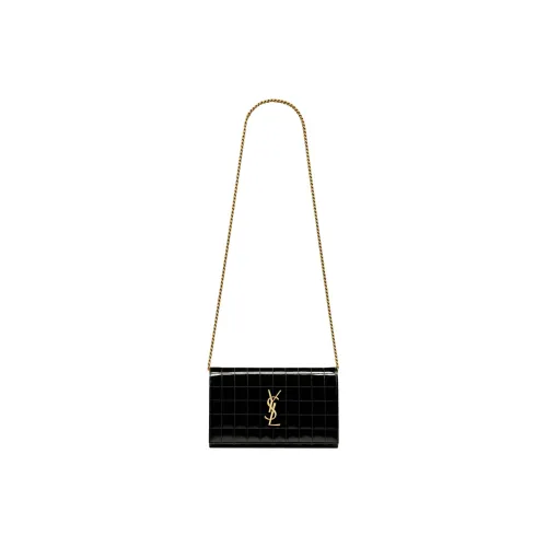 SAINT LAURENT CASSANDRE Calfskin Shoulder Bag Crossbody Bag Handbag Women's Black