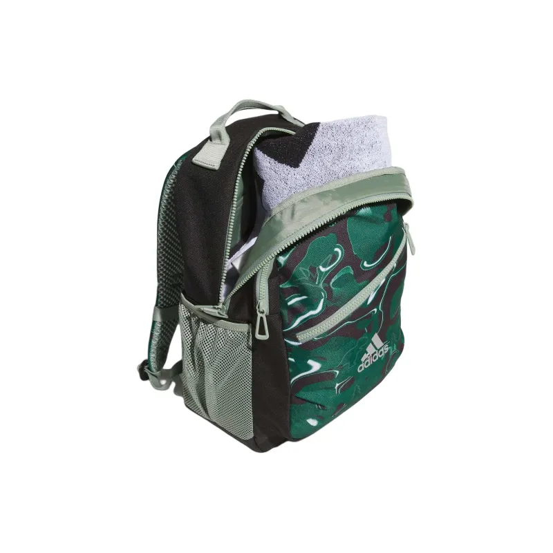 Adidas Recycled Polyester Plain Weave Fabric Backpack Regular Men's Silver Green-3