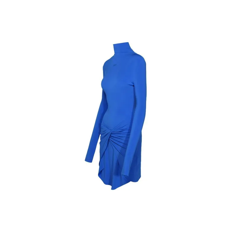 OFF WHITE Long Sleeved Dress, Slim Fit Women's Blue-2