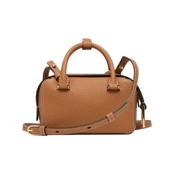 Delvau Cool Bo Soft Grain Calfskin Shoulder Bag Crossbody Bag Handbag Nano Women's Brown