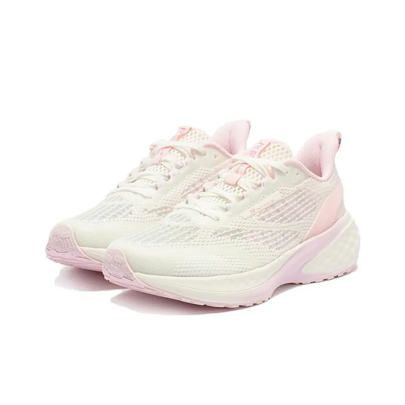 361° Slip Resistant Breathable Low Top Running Shoes Women's White Pink-2