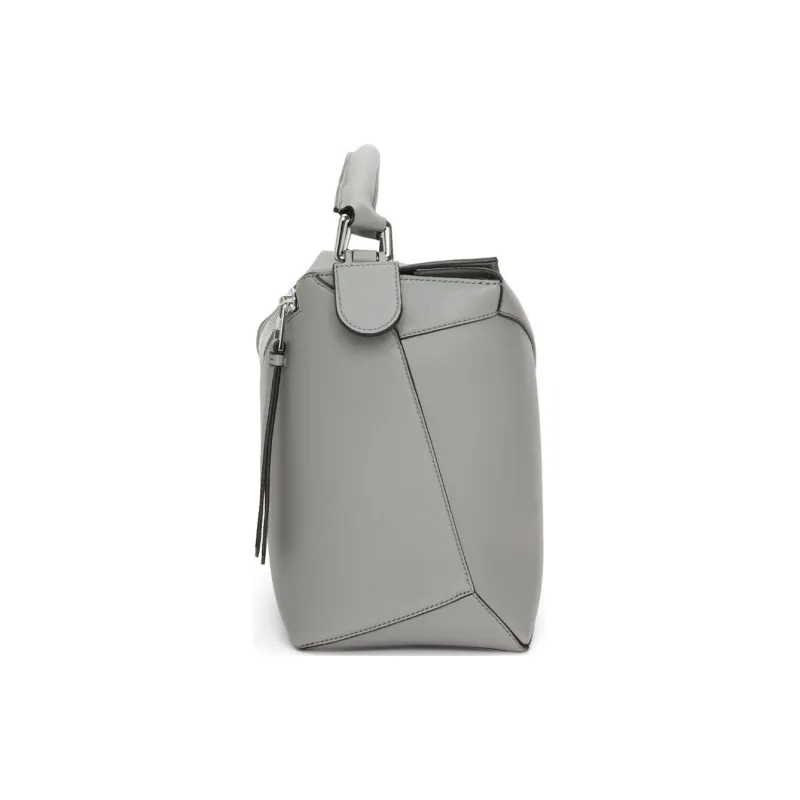 LOEWE Puzzle Calfskin Handbag Shoulder Bag Crossbody Bag Large Size Men's Asphalt Gray-2