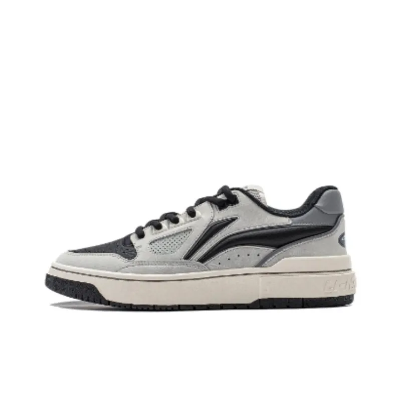 LiNing Rookie Cushioned Slip Resistant Lightweight Rebound Low Top Basketball Shoes Men's Gray Black-0