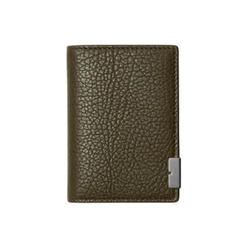 Burberry Grained Calfskin Card Holder Men's Military Green