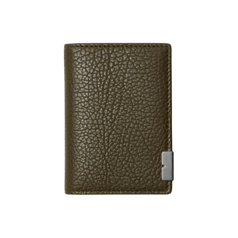 Burberry Grained Calfskin Card Holder Men's Military Green-0