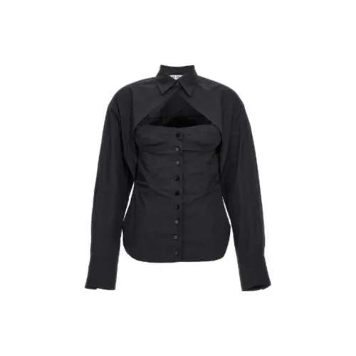 The Attico Cut-out Corset-style Cotton Shirt