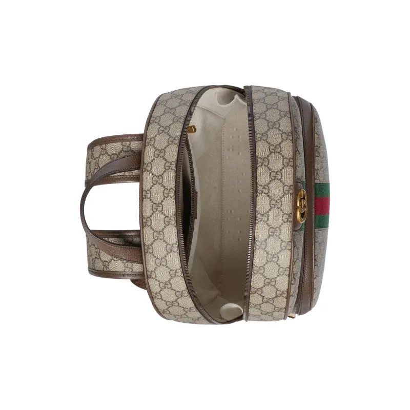 GUCCI Ophidia Canvas With Leather Backpack Men's Beige & Ebony-6