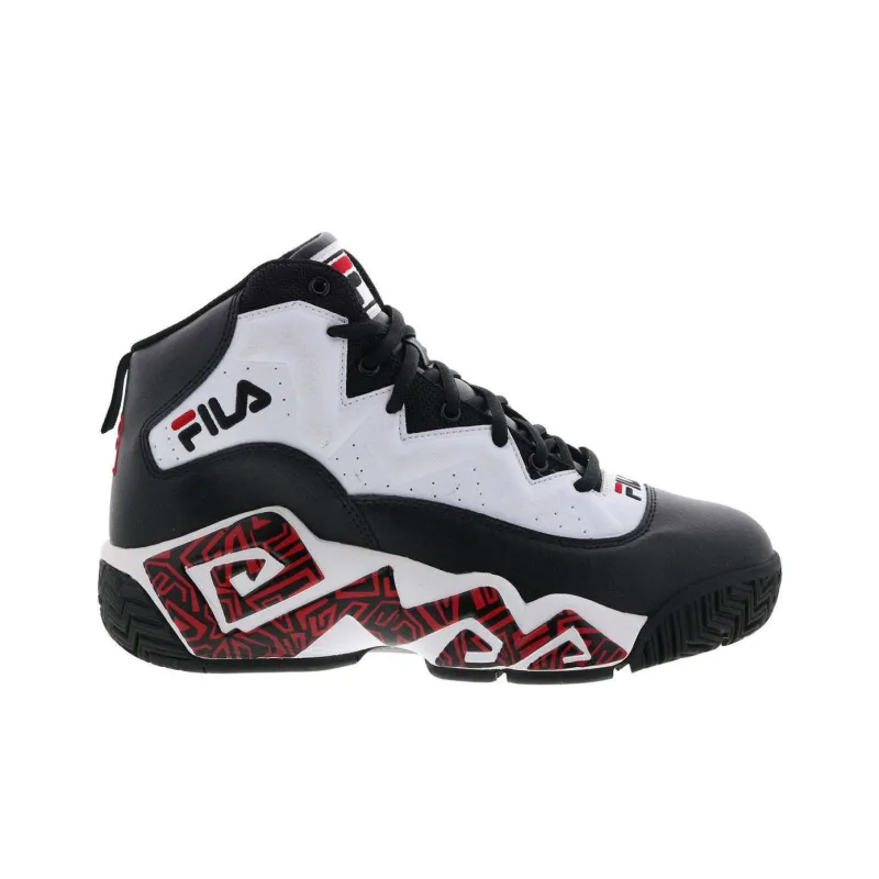 FILA Mashburn Durable Breathable High Top Casual Shoes Men's Black White-1