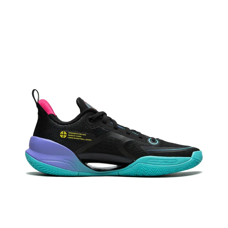LiNing Super Light V2 Cushioning, Abrasion Resistant, Breathable, Support, Rebound Low Top Basketball Shoes Men's Black-1