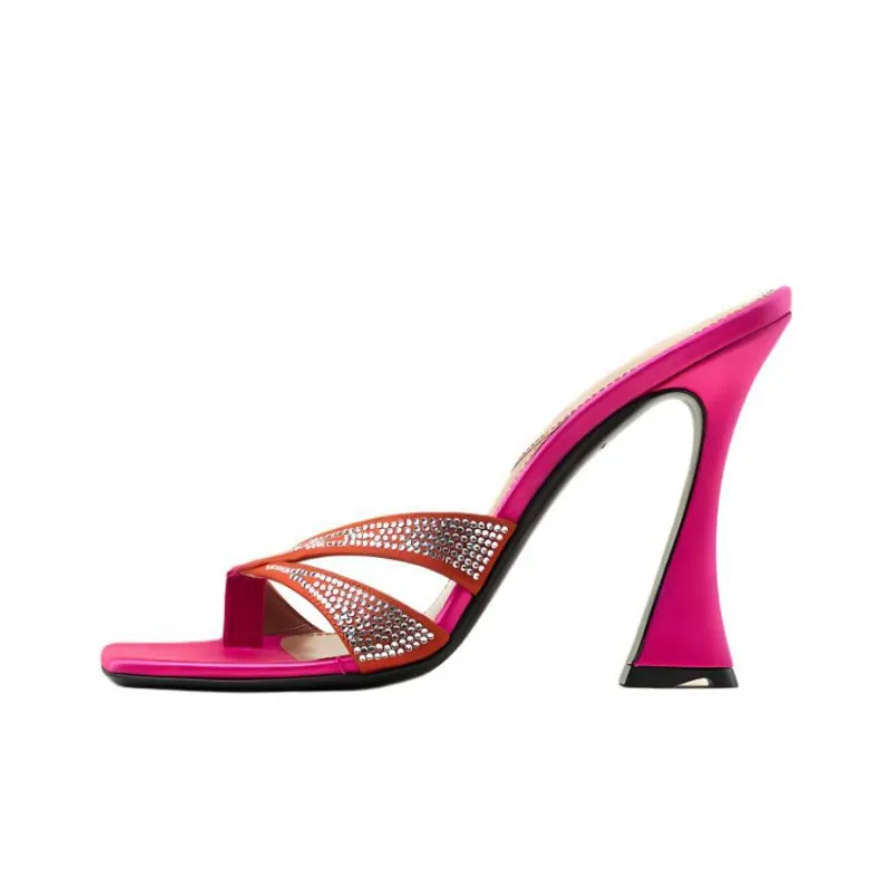 D'ACCORI Rubber Sole Slide Slippers Women's Pink-0