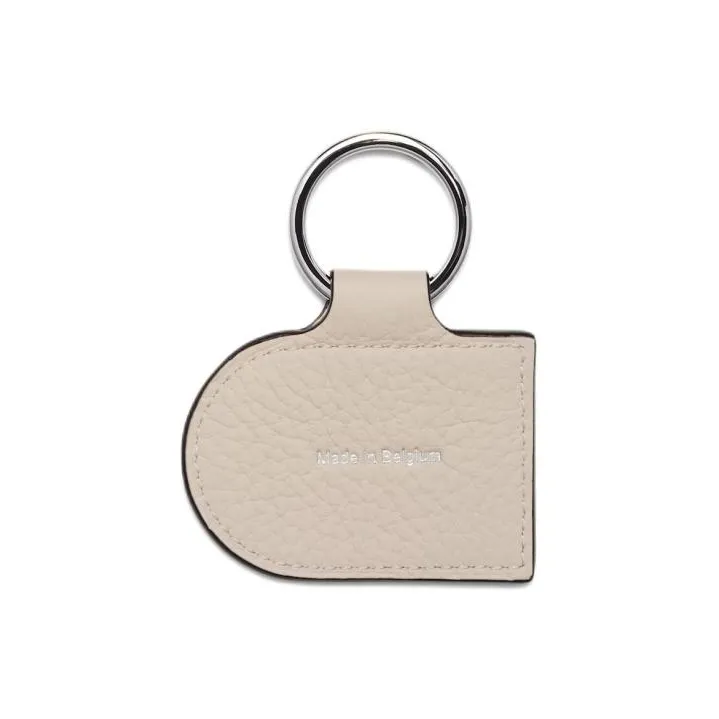 Delvau Pin Soft Grain Calfskin Keychain Bag Accessory Unisex Ecru-1