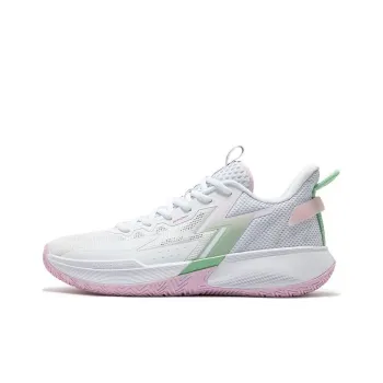 361° Big3 3.0 TeamSE Slip Resistant Breathable Low Top Basketball Shoes Men's White Green Pink
