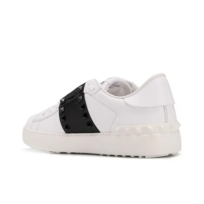 Valentino Low Top Casual Shoes Women's Black White-2