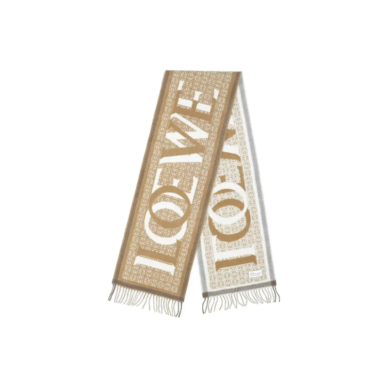 LOEWE Love Jacquard Fringed Scarf - POIZON