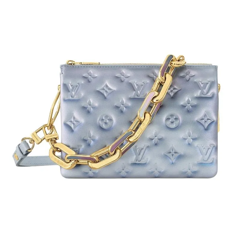 LOUIS VUITTON Coussin Leather Handbag, Shoulder Bag, Crossbody Bag Trumpets Women's Purple-0