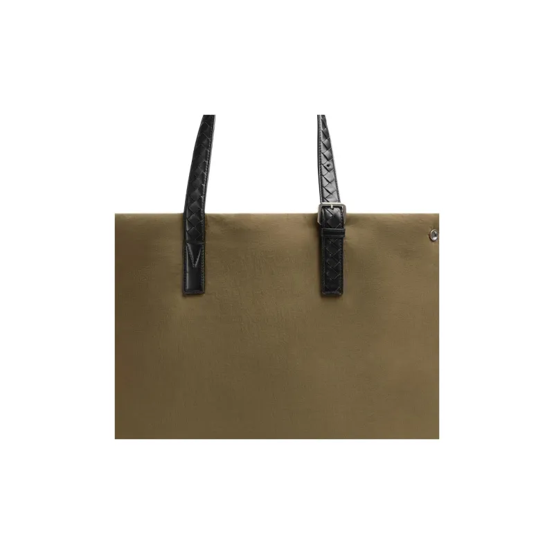 Bottega Veneta Calfskin Tote Bag, Shopping Bag, Shoulder Bag, Handbag Men's Mud & Black-4