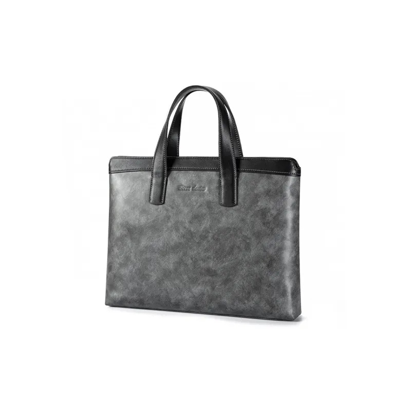 BISON DENIM Top Grain Cow Leather Briefcases Shoulder Bag Crossbody Bag Regular Men's Black-2
