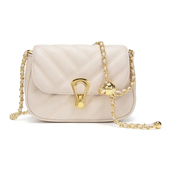 VANDEE Cow Leather With Microfiber Small Square Bag Shoulder Bag Mini Women's Black/White-5