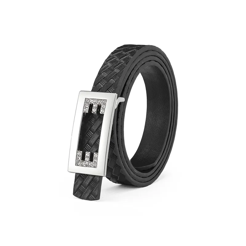 FAIRWHALE Elegant Fashion Slim Waist Plate Buckle Belt Women's Width 1.9cm-1