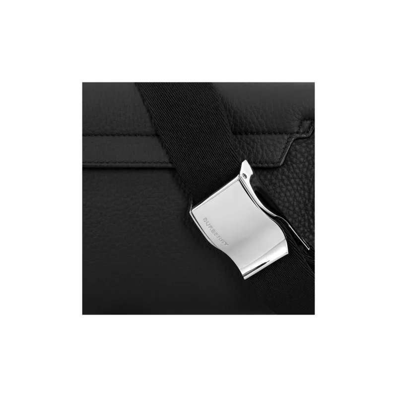 Burberry Pocket Bag Grain Texture Leather Pocket Fanny Pack Men's Black-6