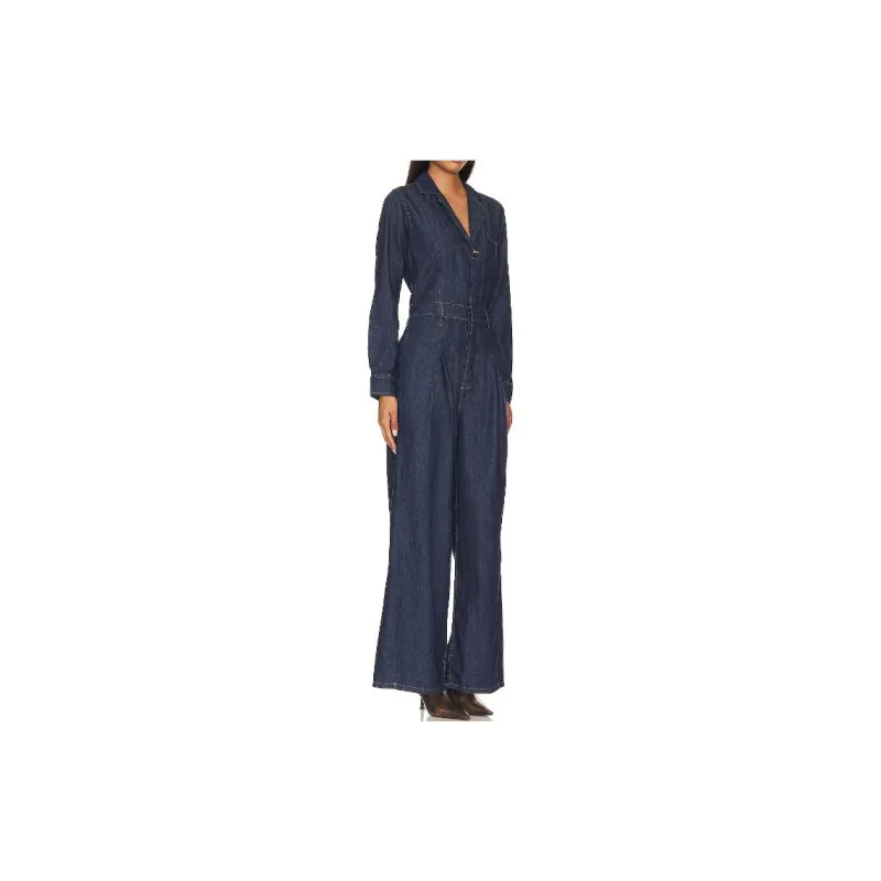 FREE PEOPLE The Franklin Tailored One Piece In Rinse Jumpsuit Women's Blue-3